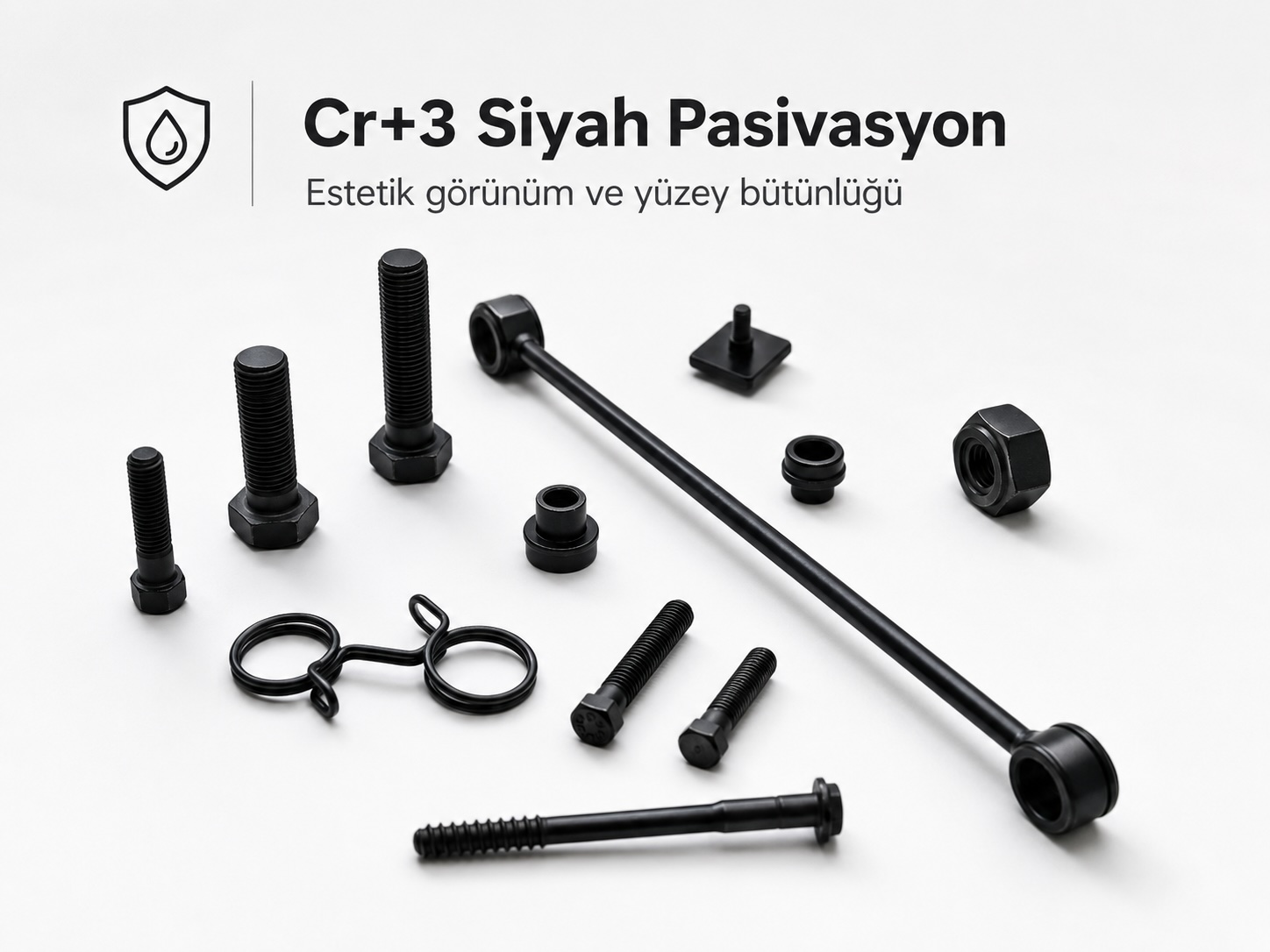 Çinko nikel kaplamada Cr+3 siyah pasivasyon